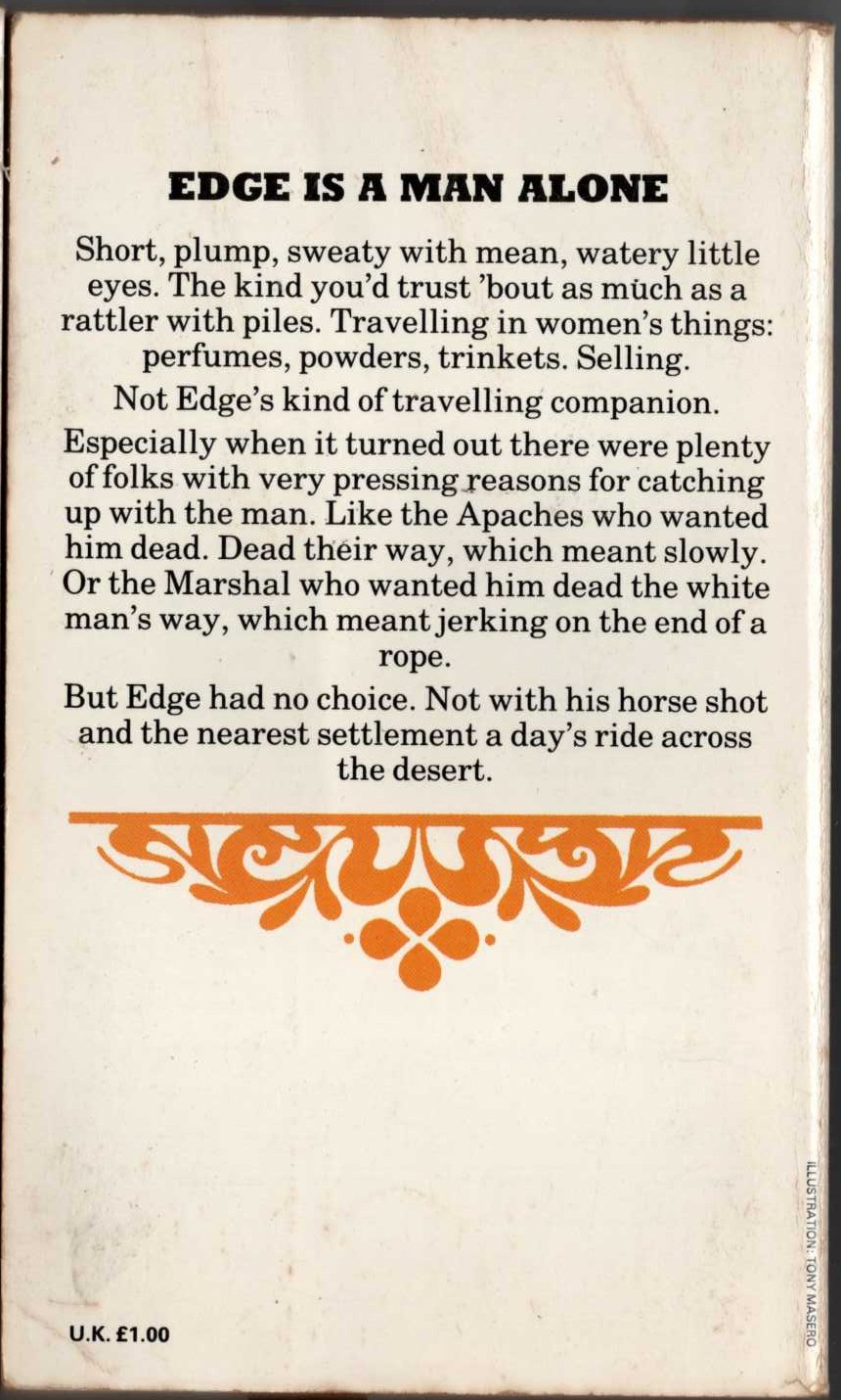 George G. Gilman  EDGE 38: MASSACRE MISSION magnified rear book cover image