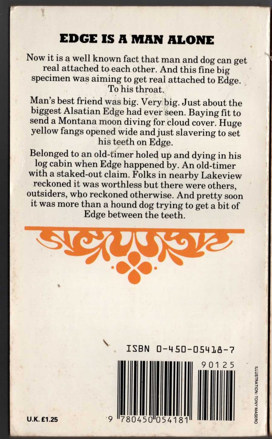 George G. Gilman  EDGE 41: THE KILLING CLAIM magnified rear book cover image