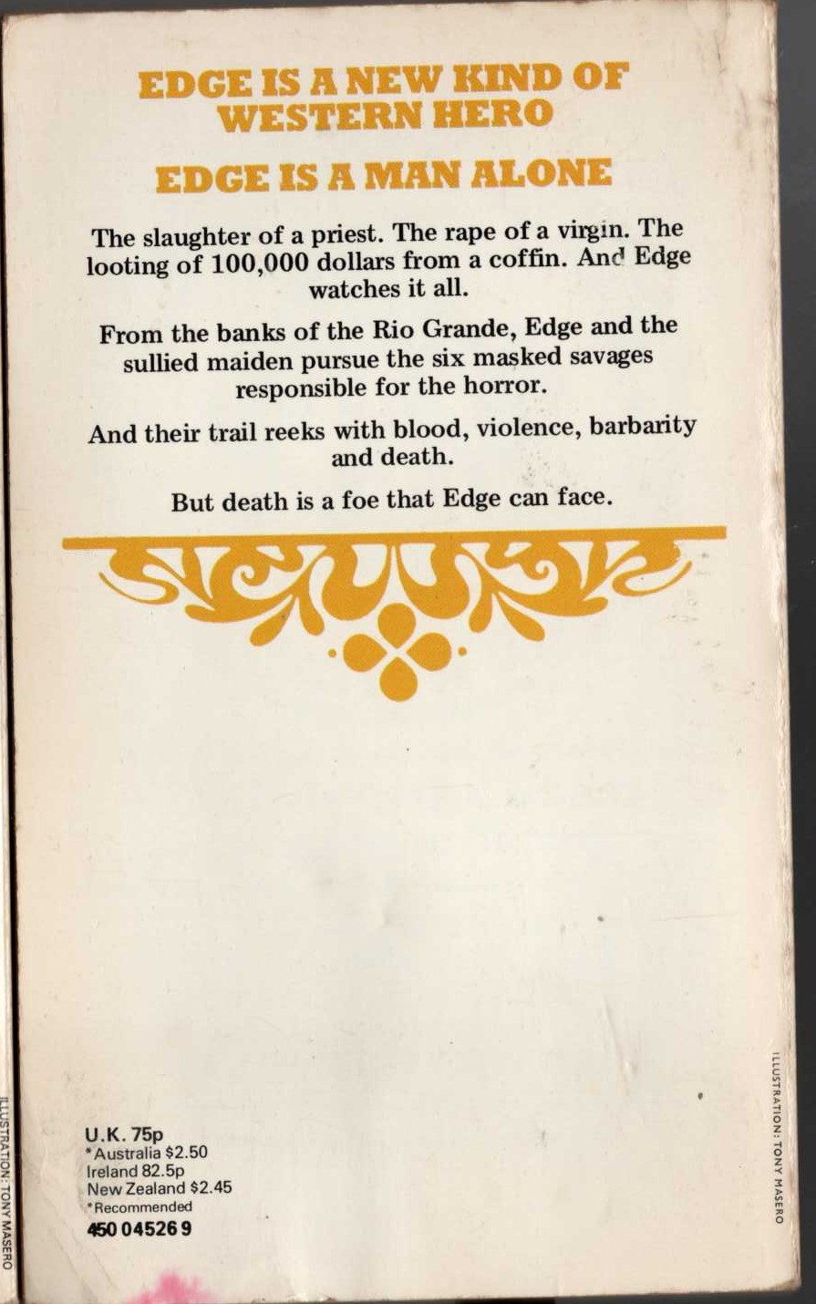 George G. Gilman  EDGE 19: ASHES AND DUST magnified rear book cover image