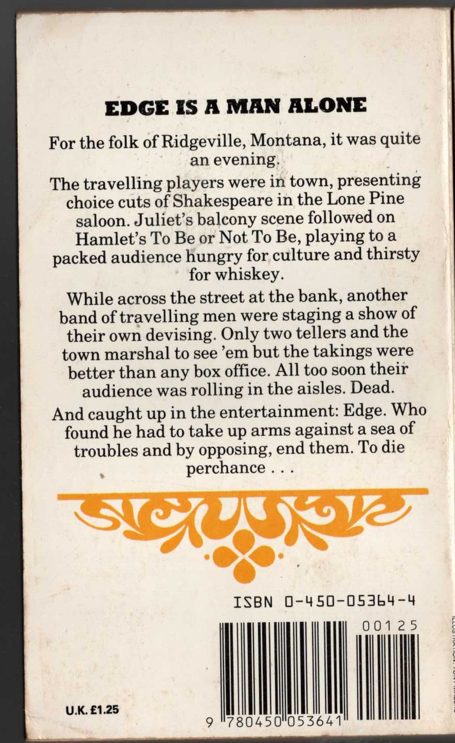 George G. Gilman  EDGE 40: MONTANA MELODRAMA magnified rear book cover image