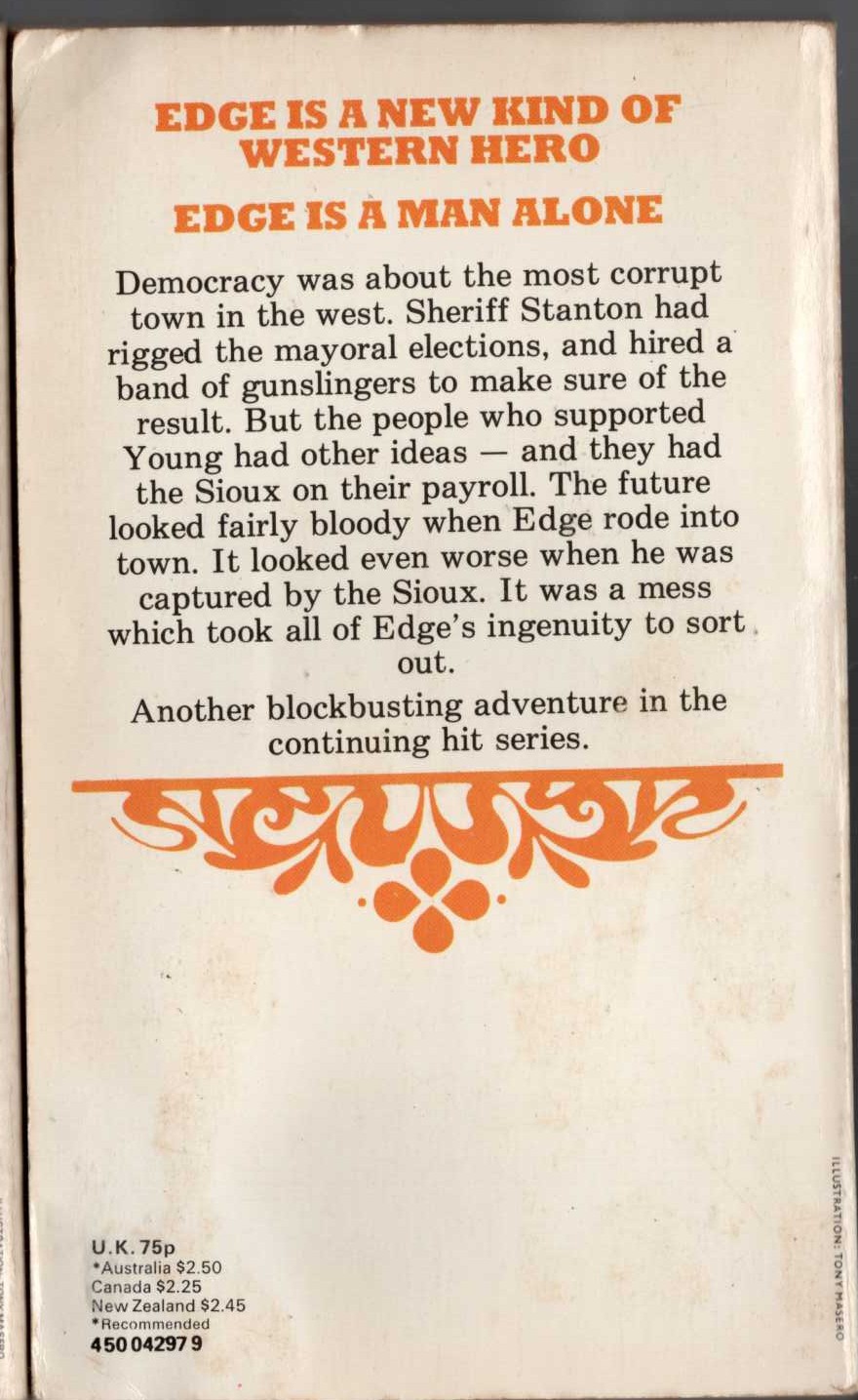 George G. Gilman  EDGE 24: THE DAY DEMOCRACY DIED magnified rear book cover image