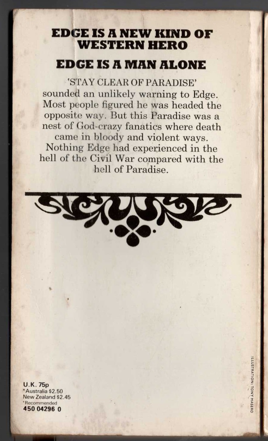 George G. Gilman  EDGE 15: BLOOD RUN magnified rear book cover image