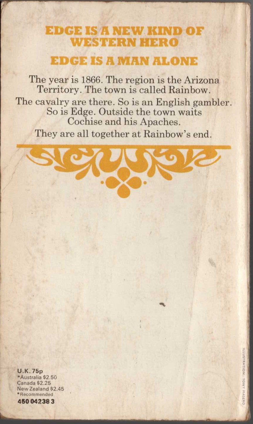 George G. Gilman  EDGE 3: APACHE DEATH magnified rear book cover image