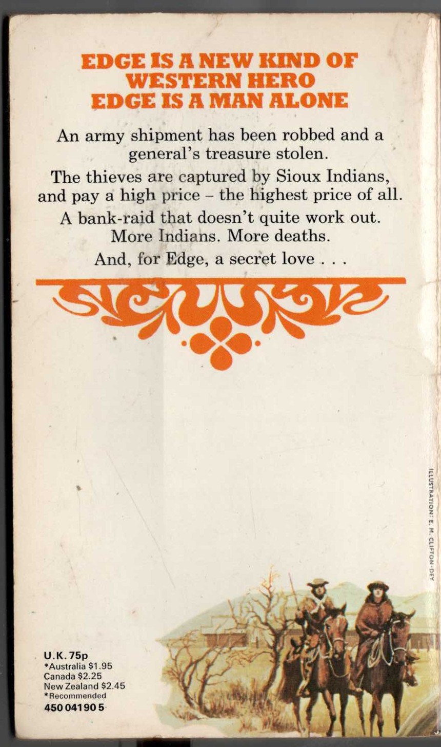 George G. Gilman  EDGE 9: BLOODY SUMMER magnified rear book cover image