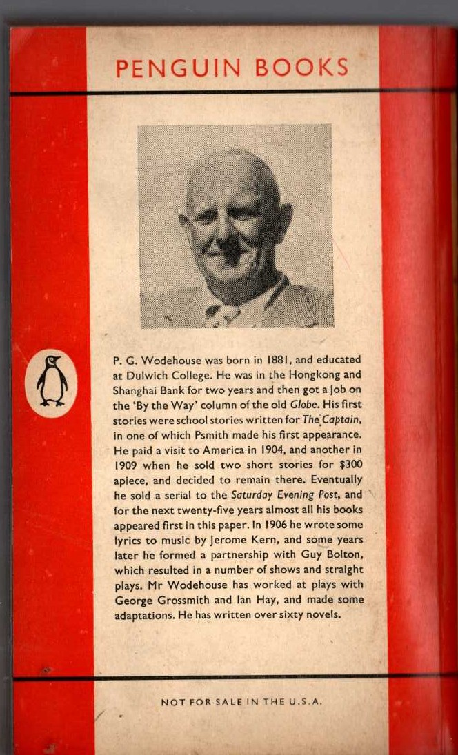 P.G. Wodehouse  CARRY ON, JEEVES magnified rear book cover image