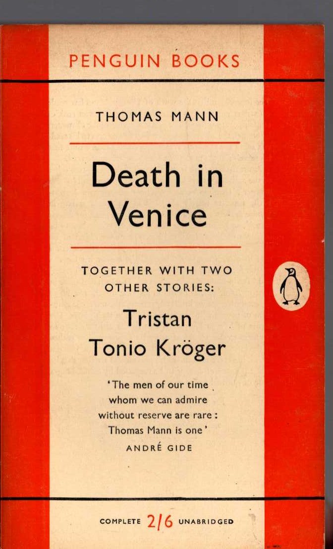 Thomas Mann  DEATH IN VENICE / TRISTAN / TONIO KROGER front book cover image