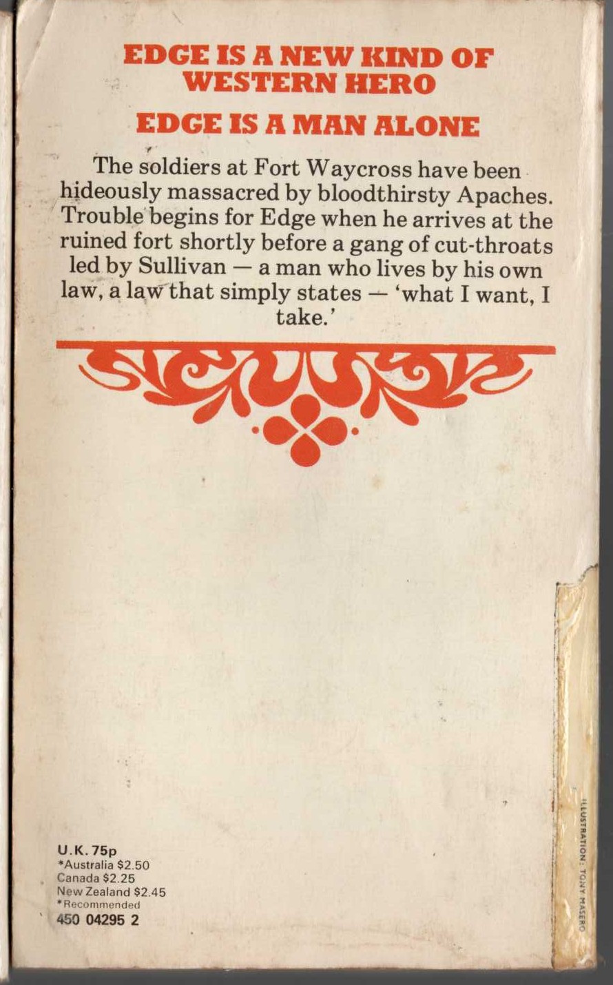 George G. Gilman  EDGE 20: SULLIVAN'S LAW magnified rear book cover image