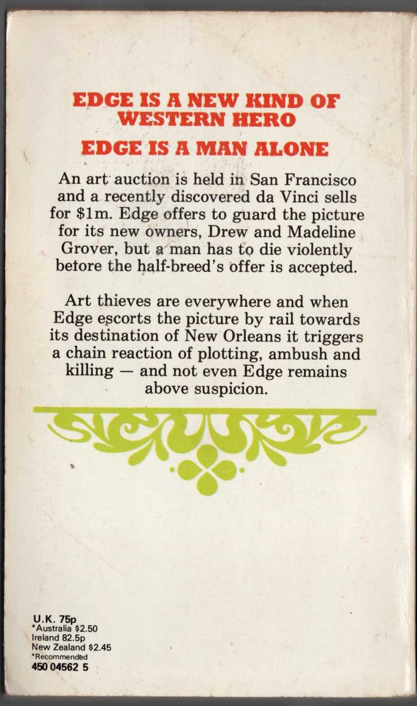 George G. Gilman  EDGE 22: SLAUGHTER ROAD magnified rear book cover image