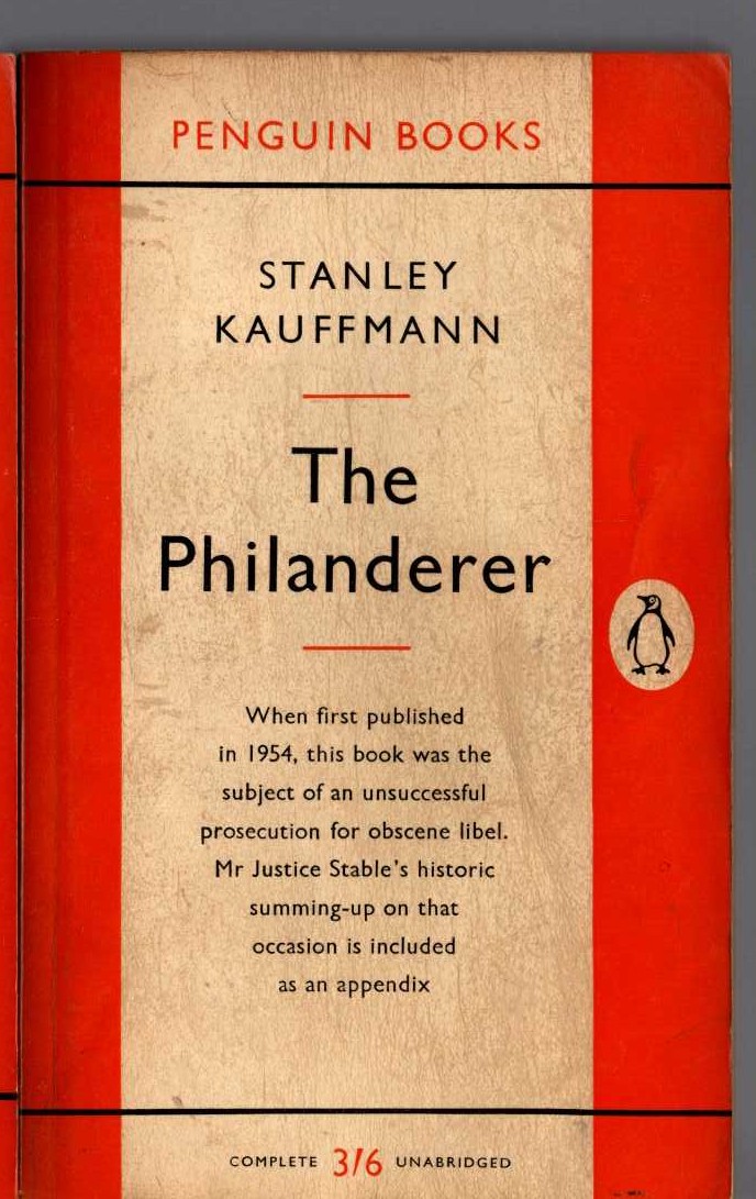 Stanley Kauffman  THE PHILANDERER front book cover image