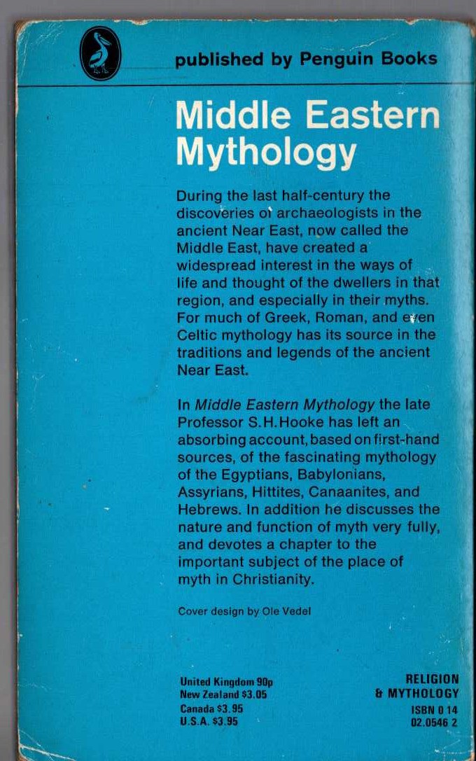S.H. Hooke  MIDDLE EASTERN MYTHOLOGY magnified rear book cover image