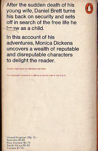 Monica Dickens  FLOWERS ON THE GRASS magnified rear book cover image