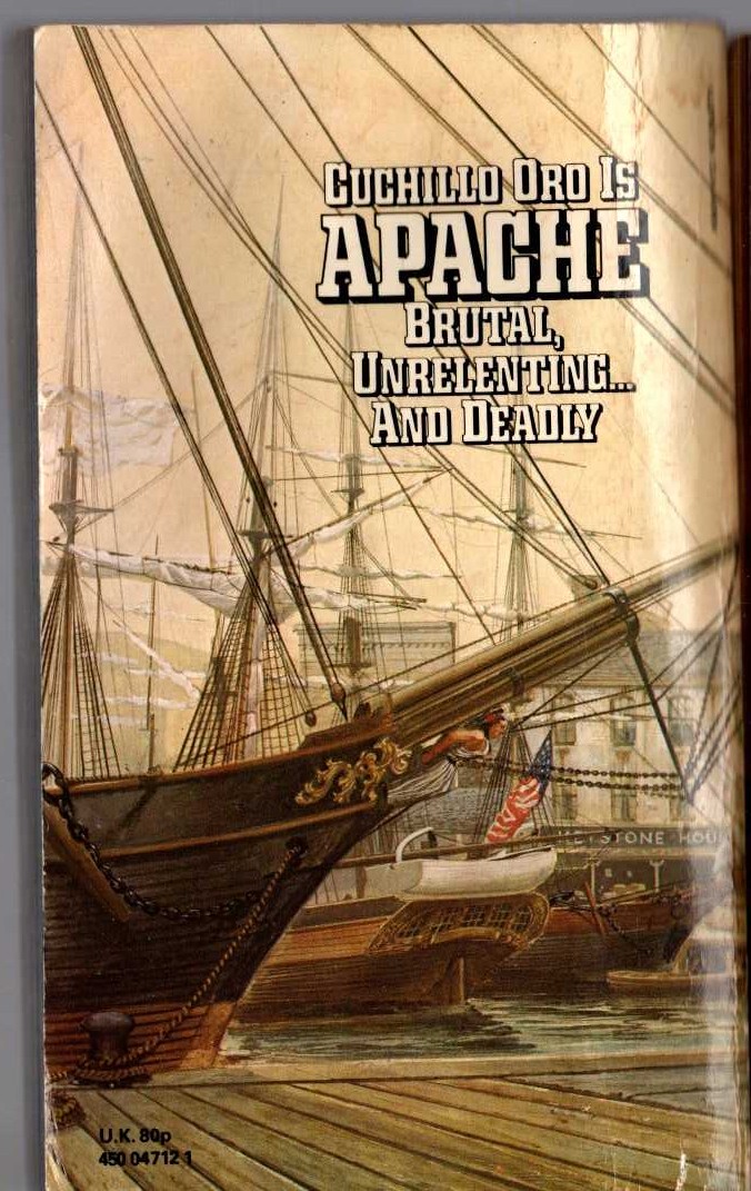 William M. James  APACHE 9: THE NAKED AND THE SAVAGE magnified rear book cover image