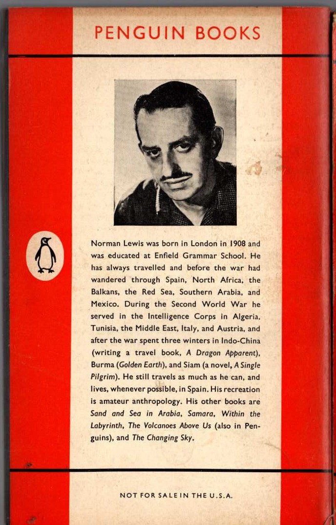 Norman Lewis  THE DAY OF THE FOX magnified rear book cover image