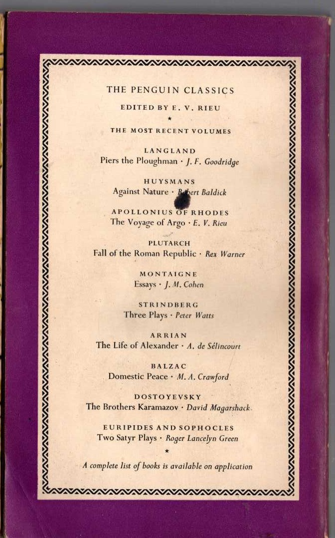 Tacitus   THE ANNALS OF IMPERIAL ROME magnified rear book cover image
