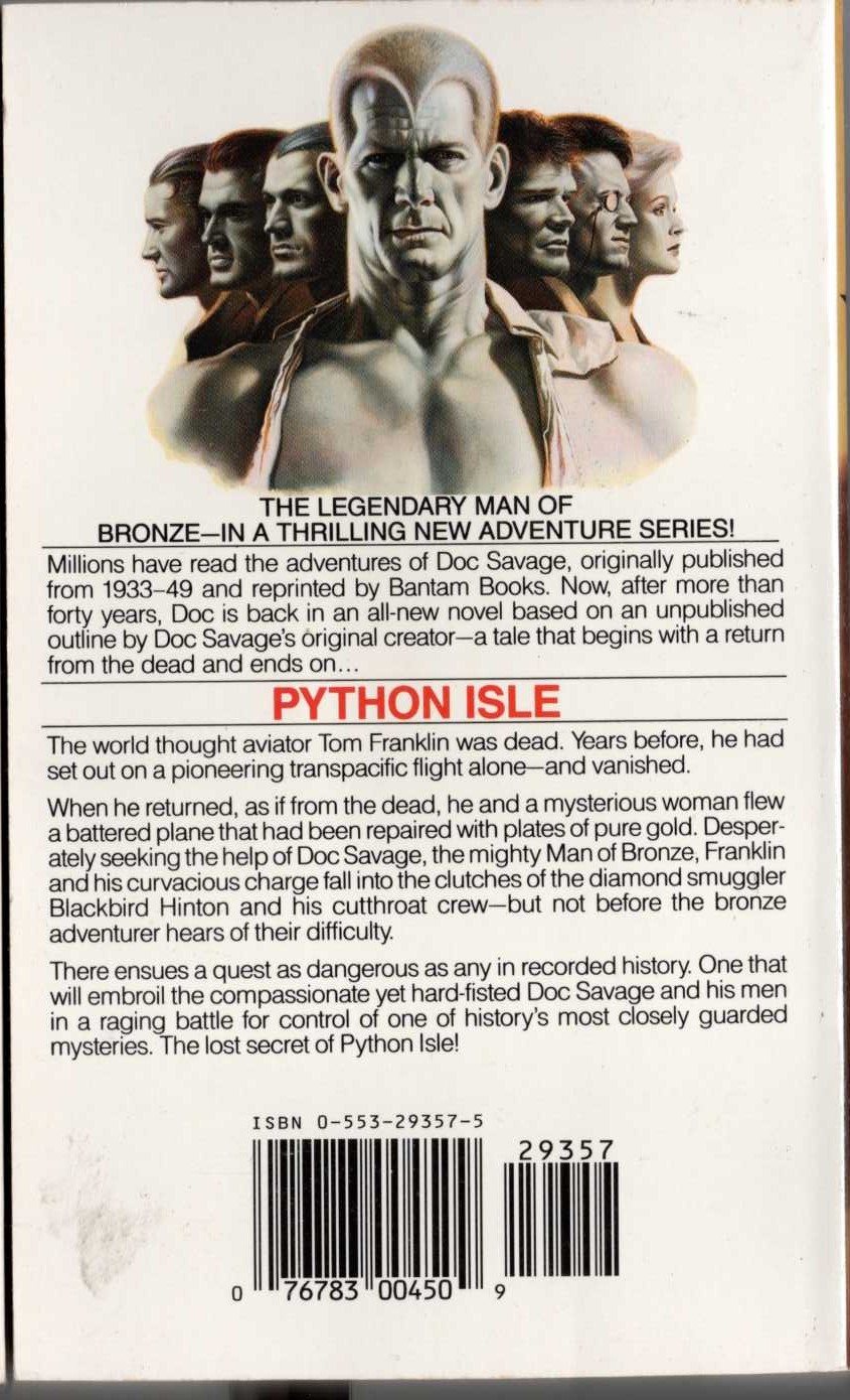 Kenneth Robeson  DOC SAVAGE: PYTHON ISLE magnified rear book cover image