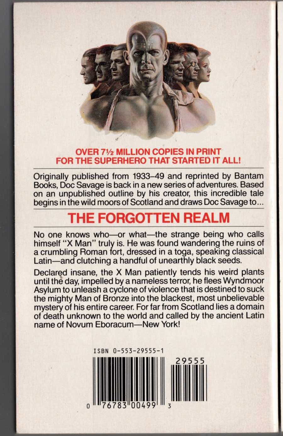 Kenneth Robeson  DOC SAVAGE: THE FORGOTTEN REALM magnified rear book cover image