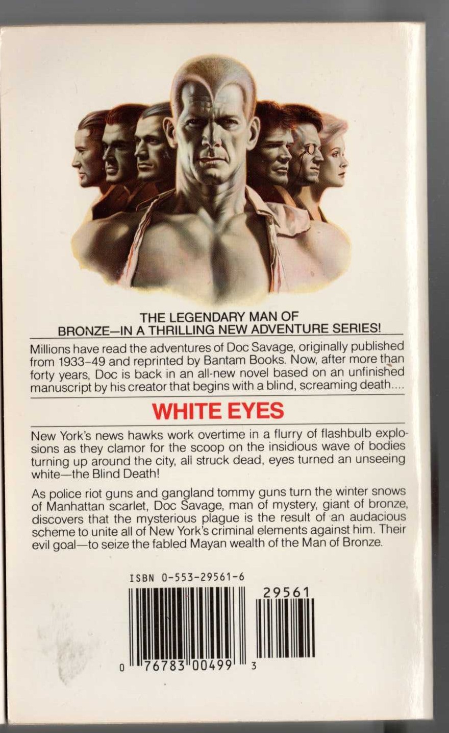 Kenneth Robeson  DOC SAVAGE: WHITE EYES magnified rear book cover image