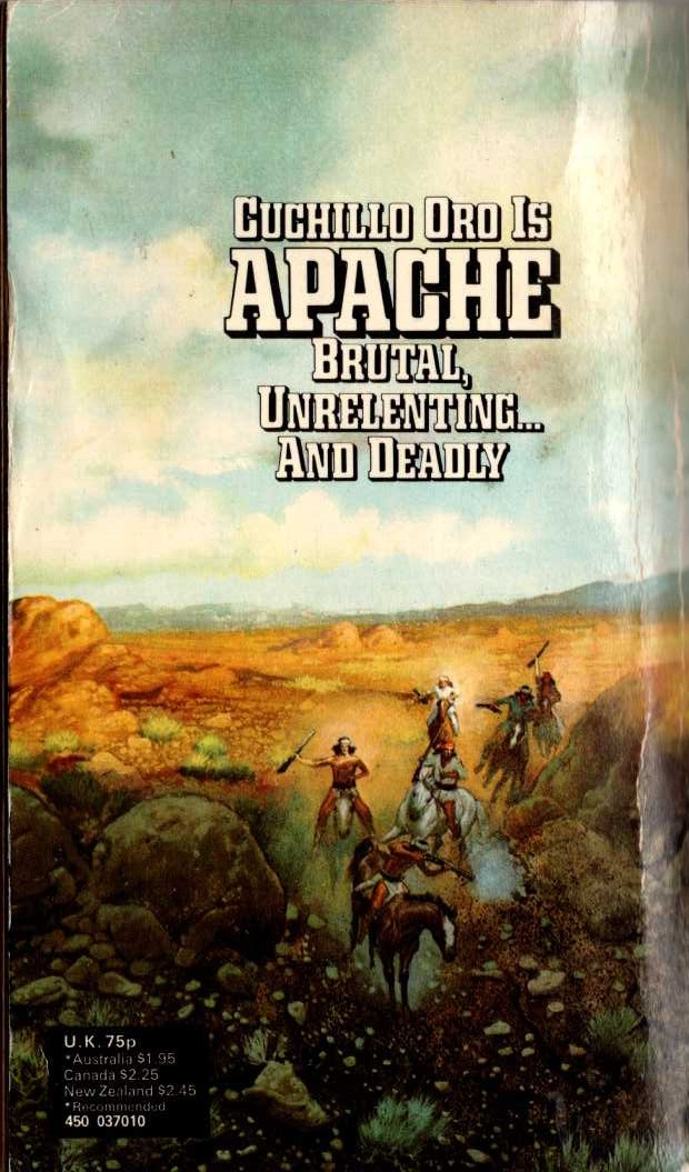 William M. James  APACHE 4: THE DEATH TRAIN magnified rear book cover image