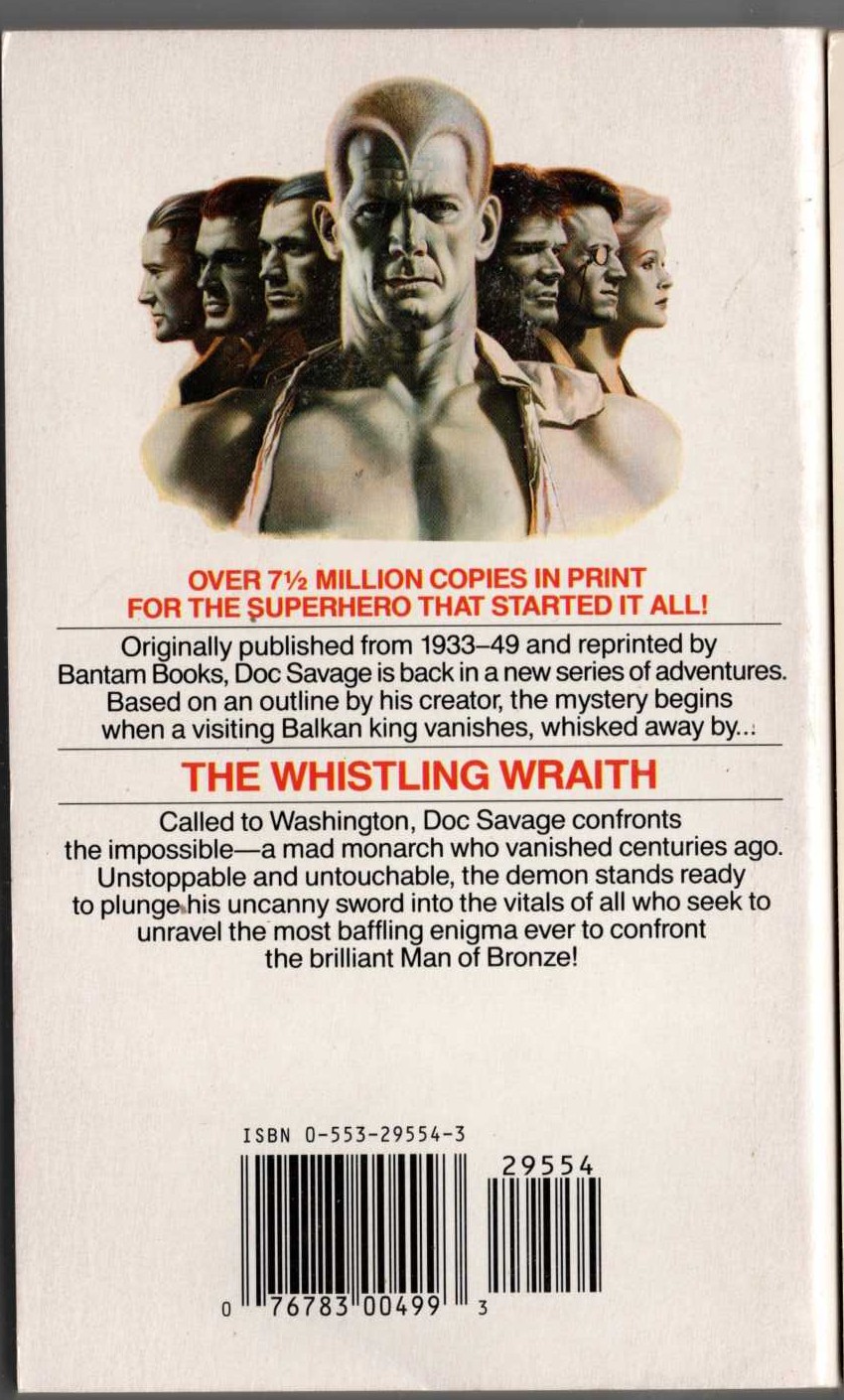 Kenneth Robeson  DOC SAVAGE: THE WHISTLING WRAITH magnified rear book cover image