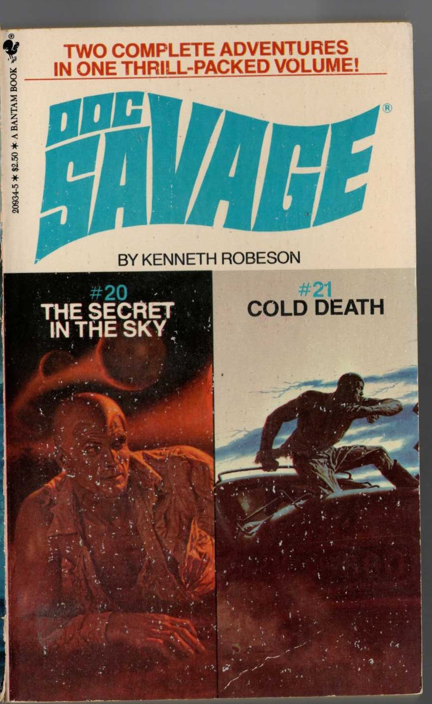 Kenneth Robeson  DOC SAVAGE: THE SECRET IN THE SKY and COLD DEATH front book cover image