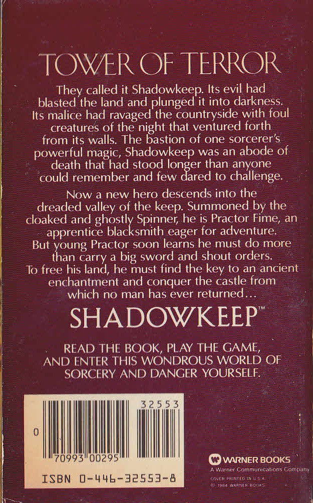 Alan Dean Foster  SHADOWKEEP magnified rear book cover image
