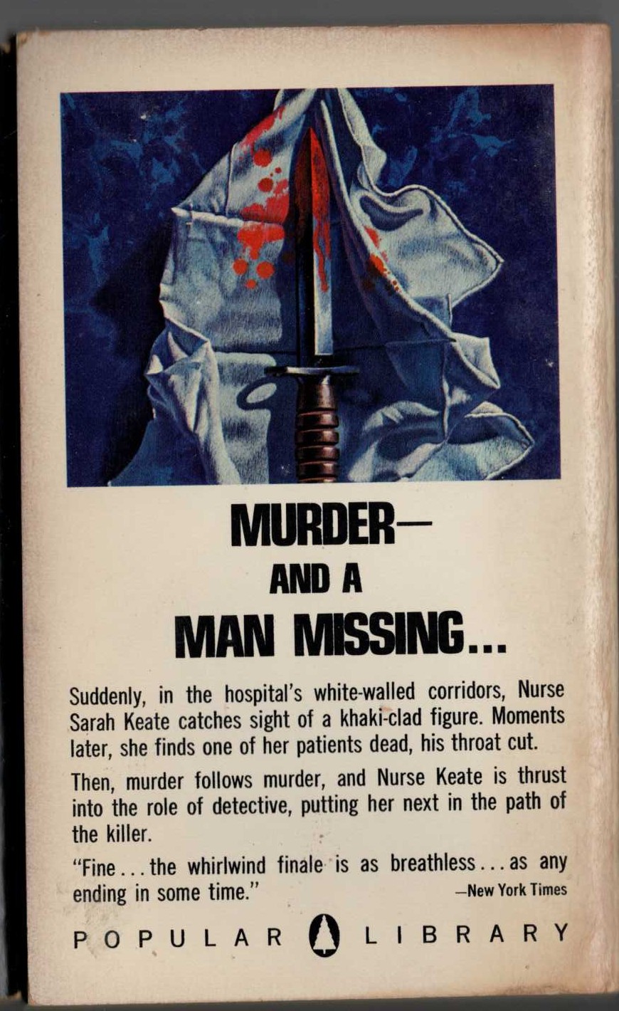 Mignon G. Eberhart  MAN MISSING magnified rear book cover image