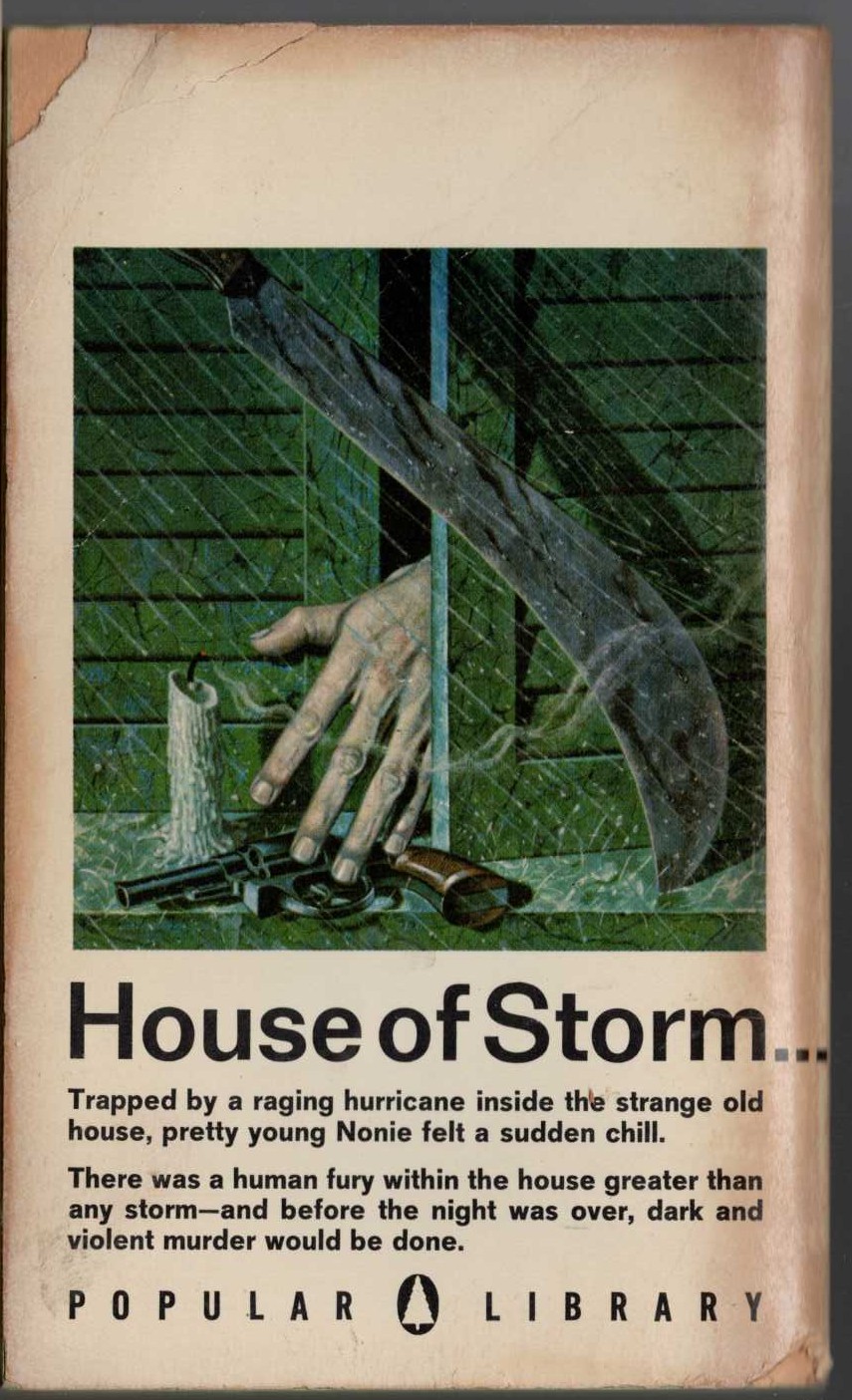 Mignon G. Eberhart  HOUSE OF STORM magnified rear book cover image