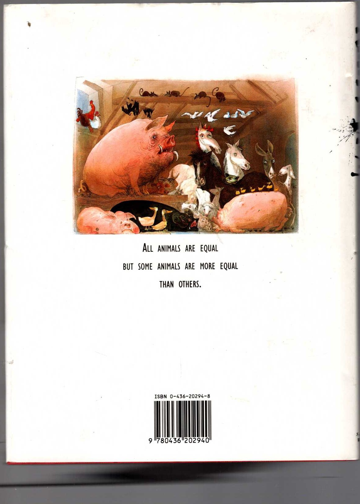 ANIMAL FARM (illustrated by Ralph Steadman) magnified rear book cover image