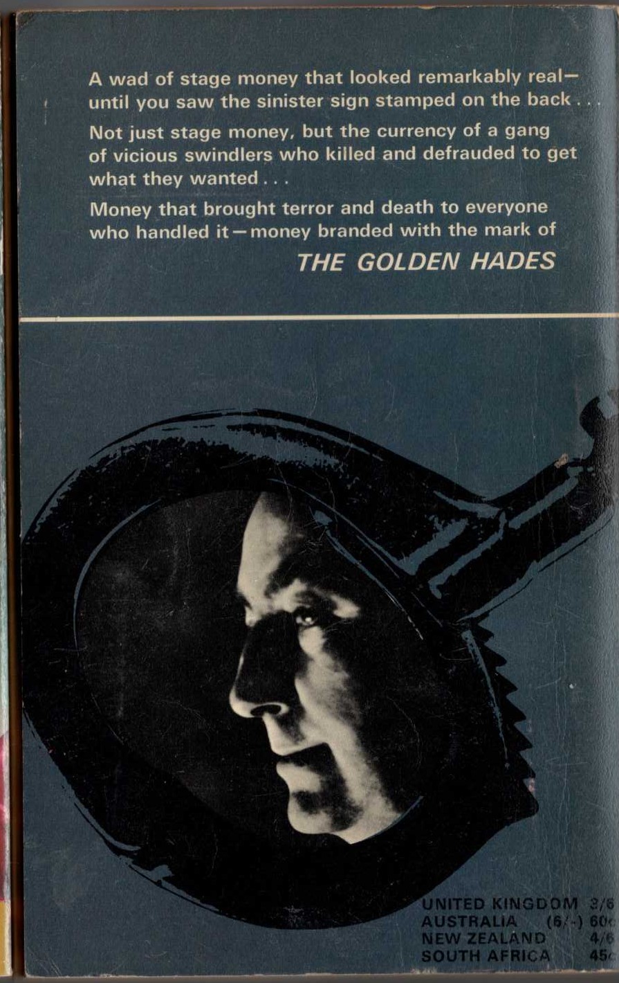 Edgar Wallace  THE GOLDEN HADES magnified rear book cover image