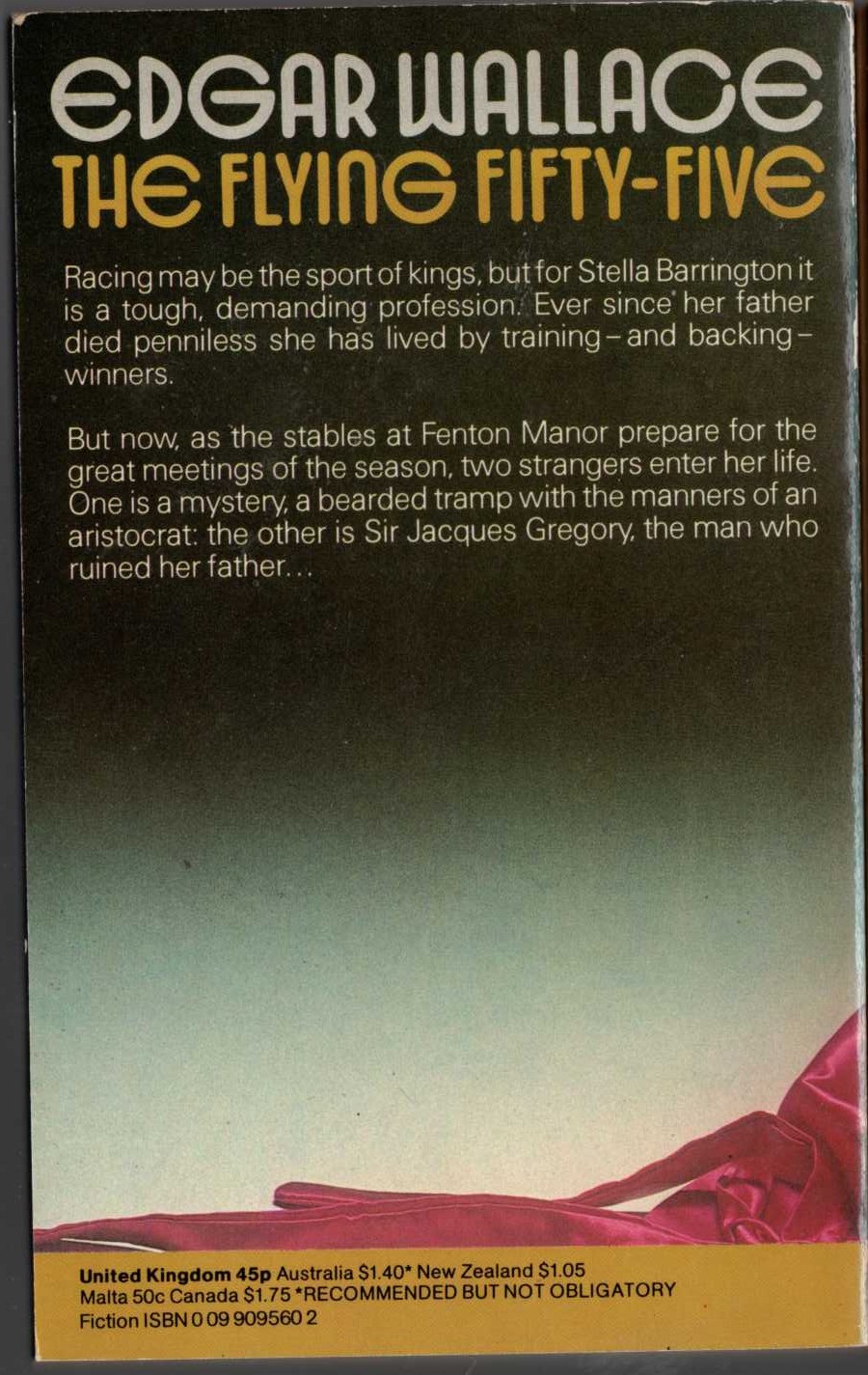 Edgar Wallace  THE FLYING FIFTY-FIVE magnified rear book cover image