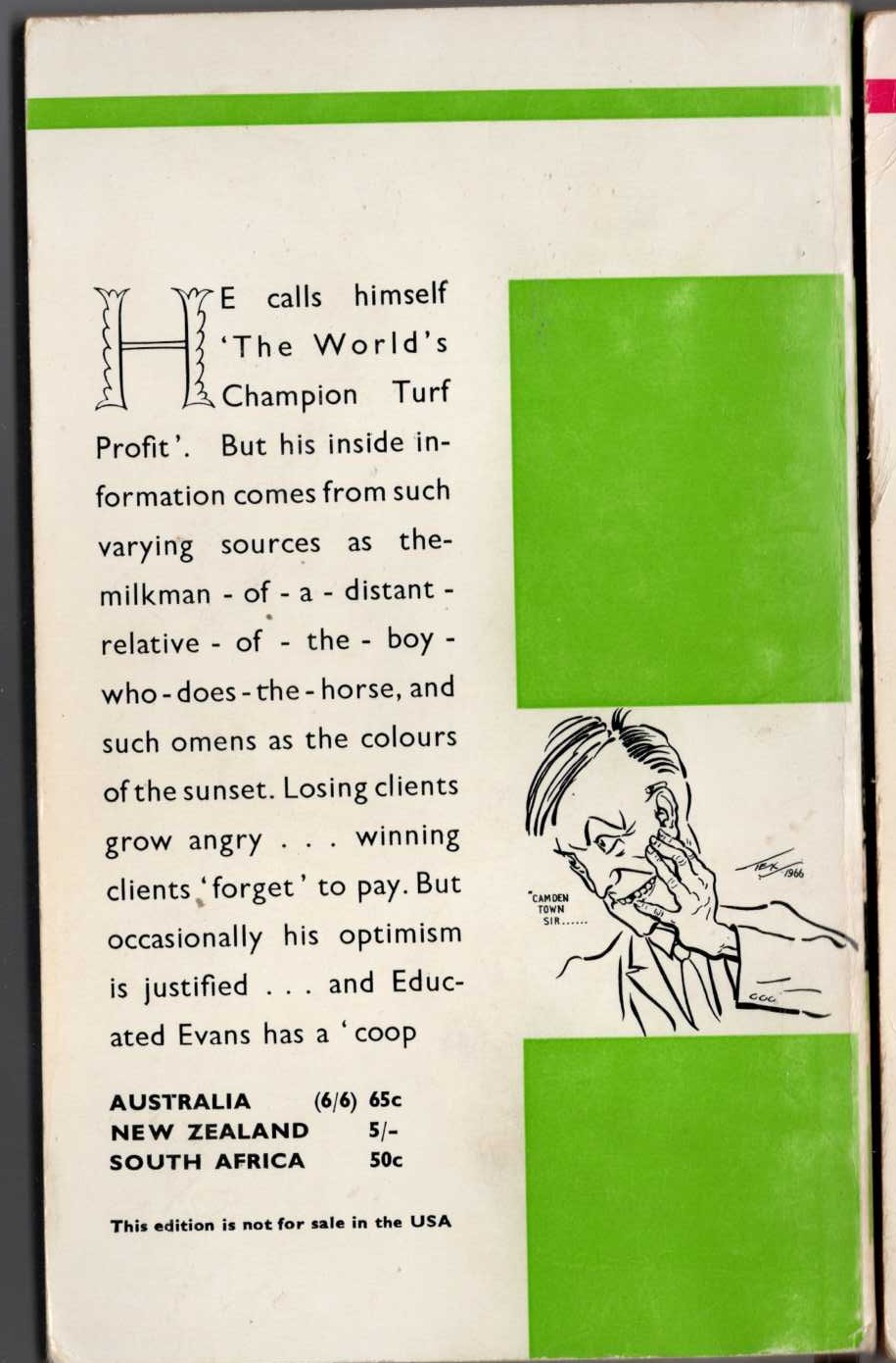 Edgar Wallace  EDUCATED EVANS magnified rear book cover image