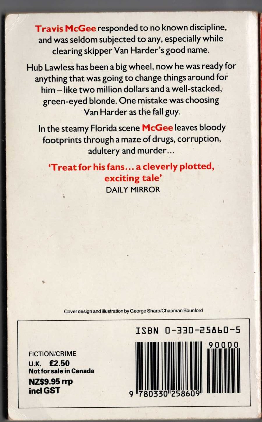 John D. MacDonald  THE EMPTY COPPER SEA magnified rear book cover image