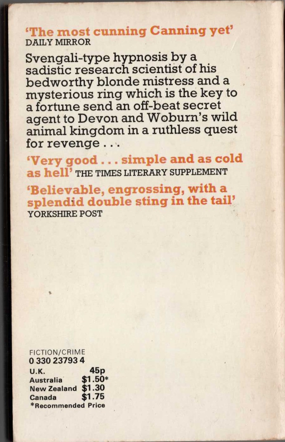 Victor Canning  FIRECREST magnified rear book cover image