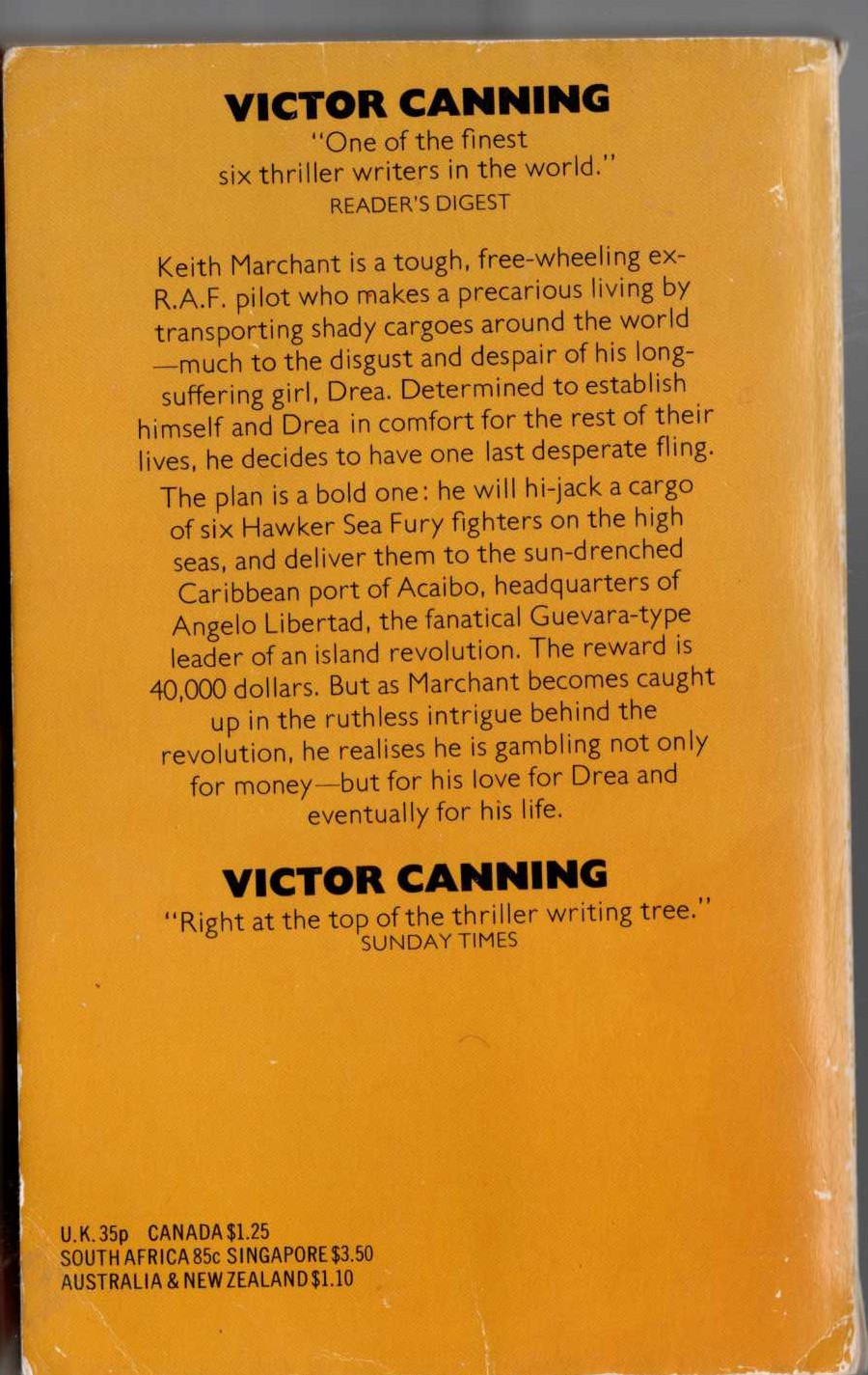 Victor Canning  A DELIVERY OF FURIES magnified rear book cover image