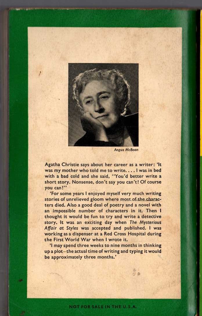 Agatha Christie  DEATH ON THE NILE magnified rear book cover image
