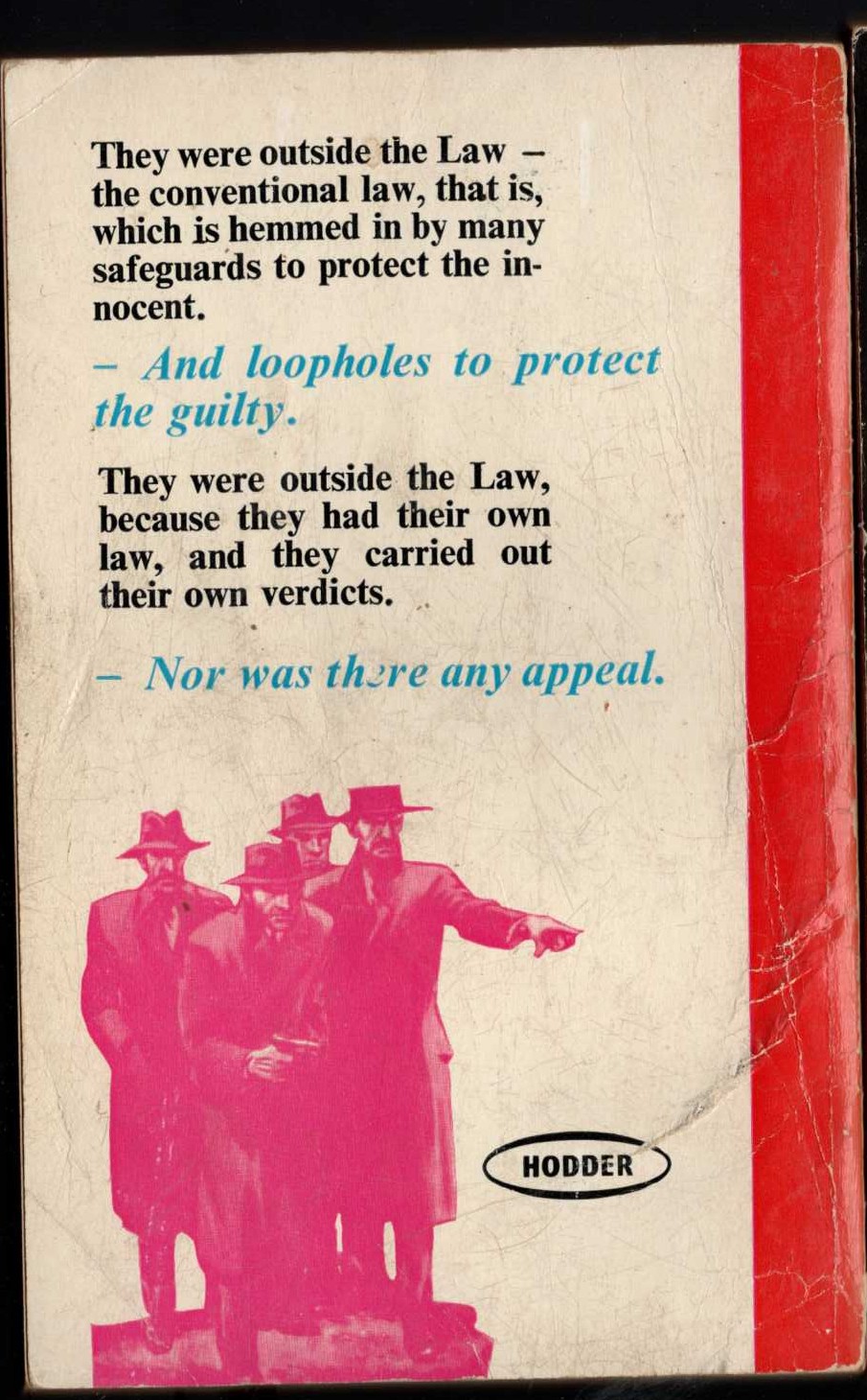 Edgar Wallace  THE LAW OF THE FOUR JUST MEN magnified rear book cover image
