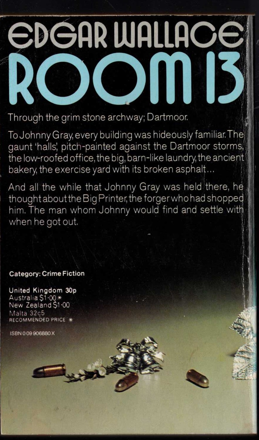 Edgar Wallace  ROOM 13 magnified rear book cover image