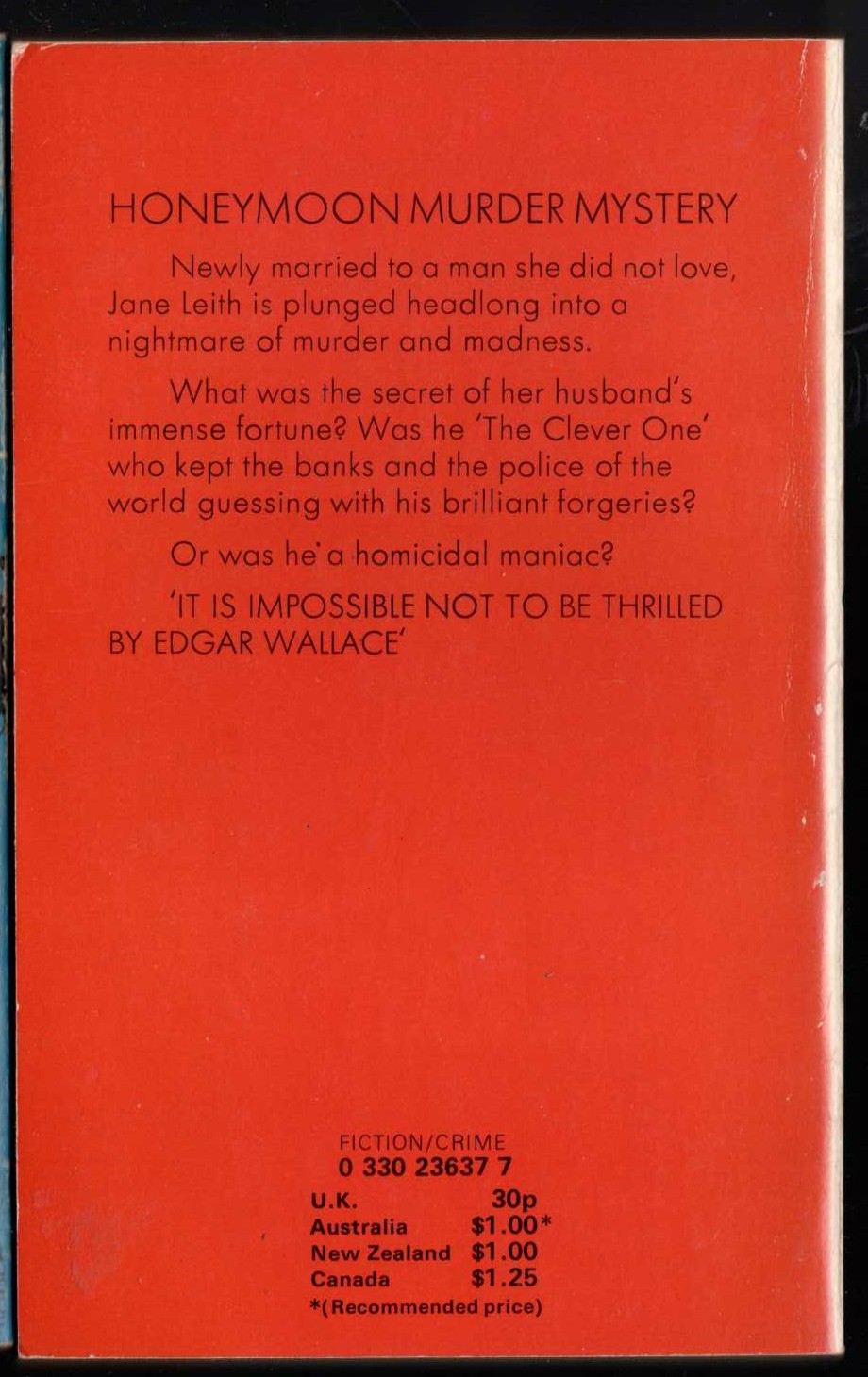 Edgar Wallace  THE FORGER magnified rear book cover image
