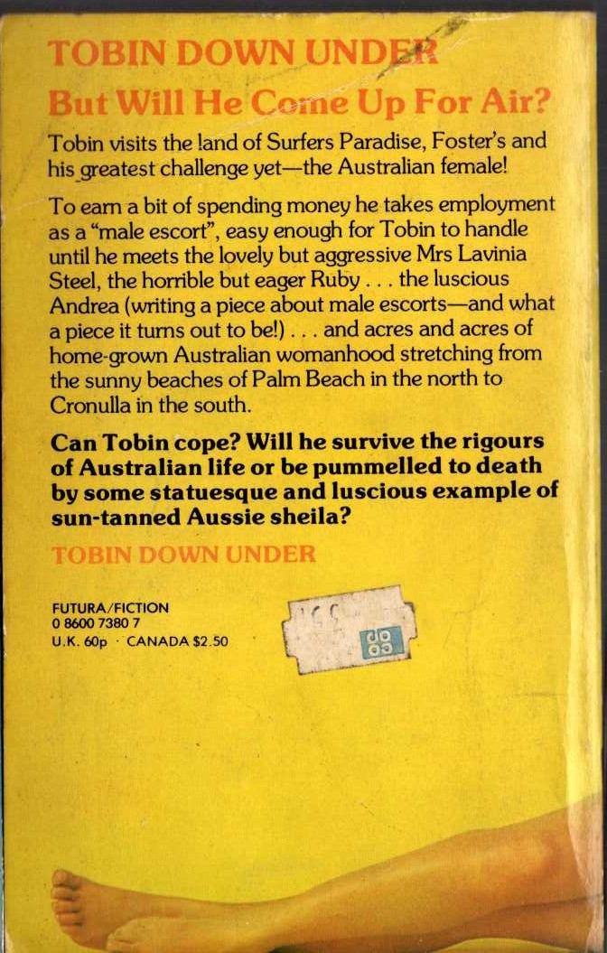 Stanley Morgan  TOBIN DOWN UNDER magnified rear book cover image