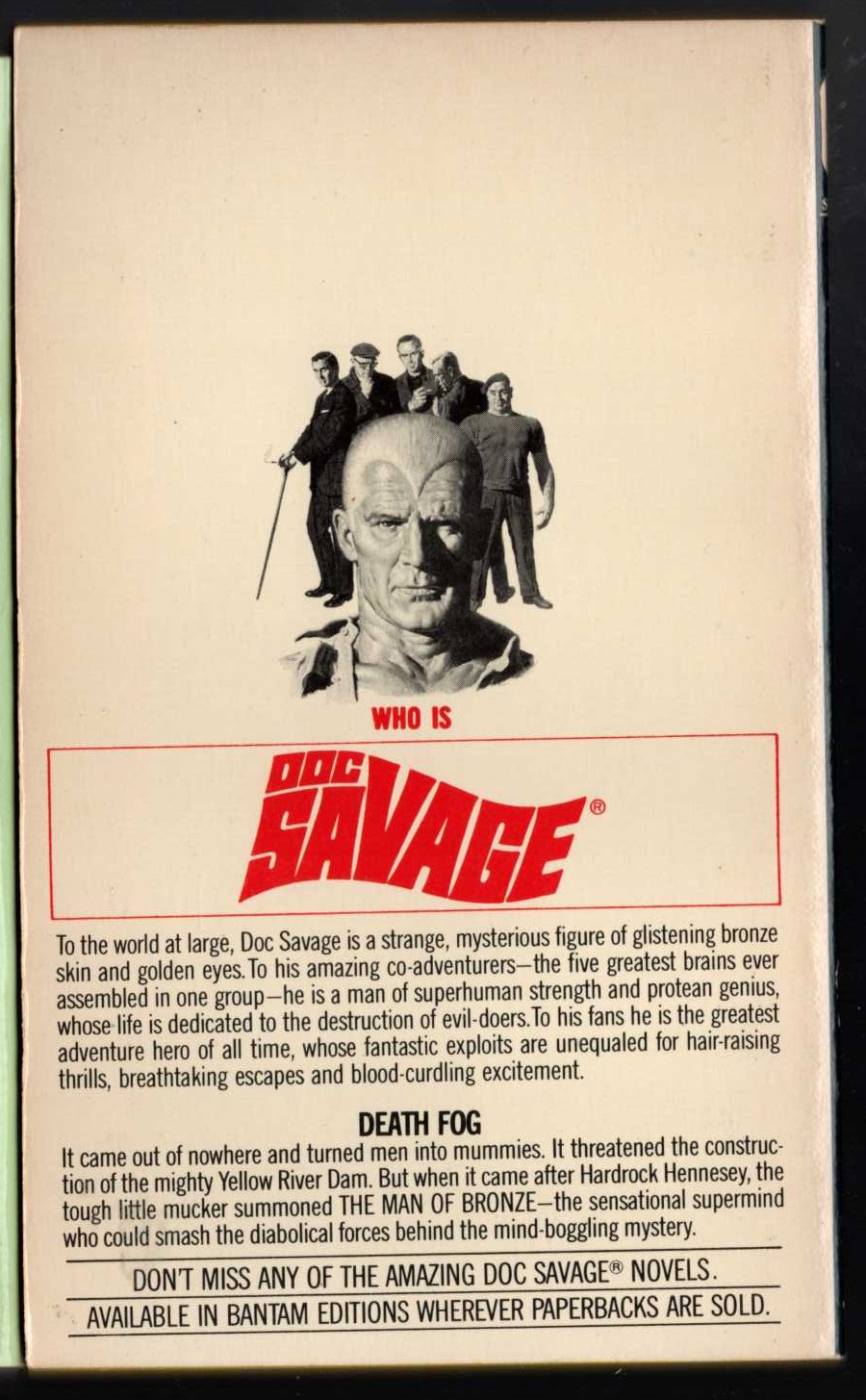 Kenneth Robeson  DOC SAVAGE: TUNNEL TERROR magnified rear book cover image