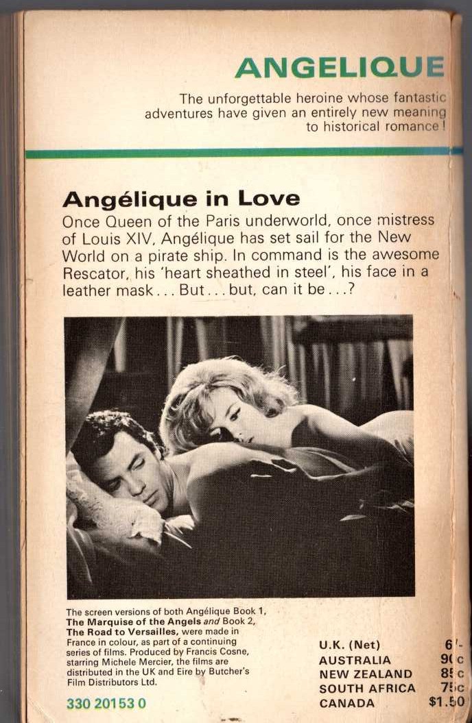 Sergeanne Golon  ANGELIQUE IN LOVE magnified rear book cover image