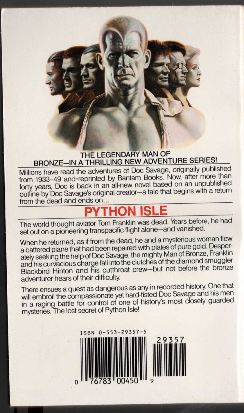 Kenneth Robeson  DOC SAVAGE: PYTHON ISLE magnified rear book cover image