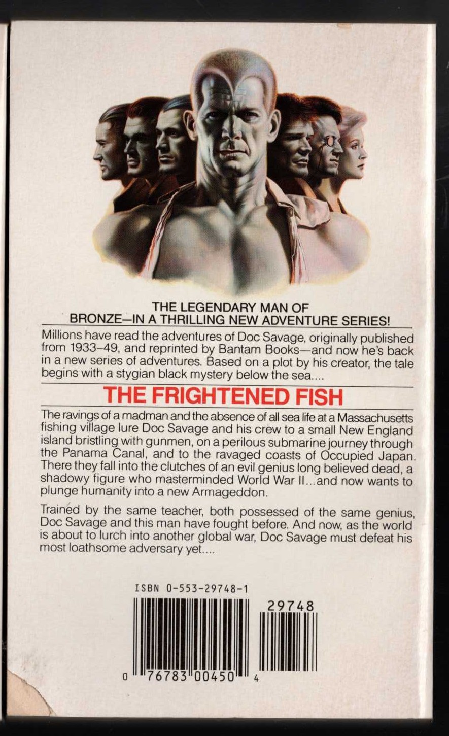 Kenneth Robeson  DOC SAVAGE: THE FRIGHTENED FISH magnified rear book cover image