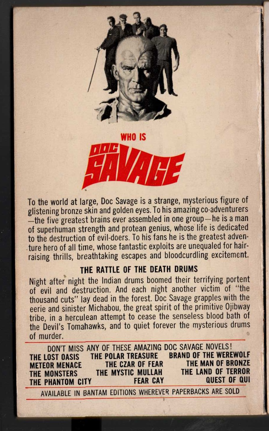 Kenneth Robeson  DOC SAVAGE: THE DEVIL'S PLAYGROUND magnified rear book cover image