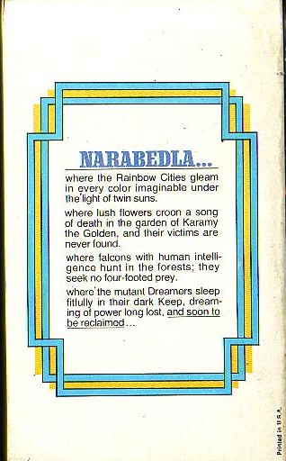 Marion Zimmer Bradley  FALCONS OF NARABEDLA magnified rear book cover image