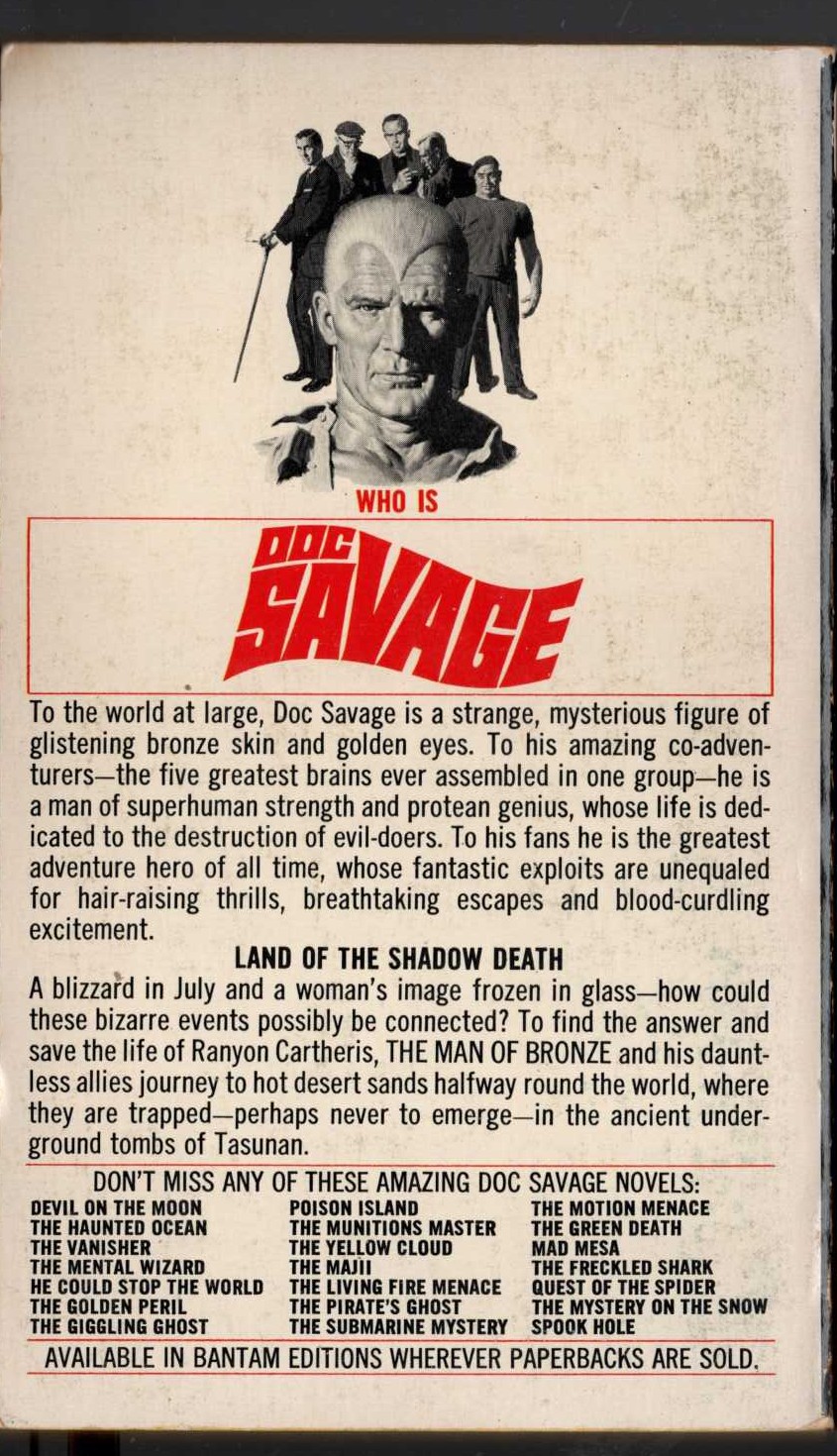 Kenneth Robeson  DOC SAVAGE: MURDER MIRAGE magnified rear book cover image