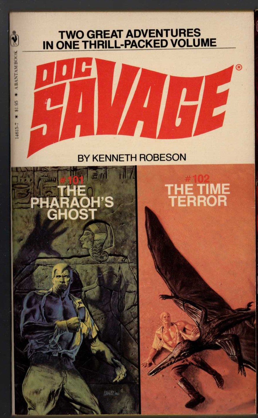 Kenneth Robeson  DOC SAVAGE: THE PHARAOH'S GHOST and THE TIME TERROR front book cover image