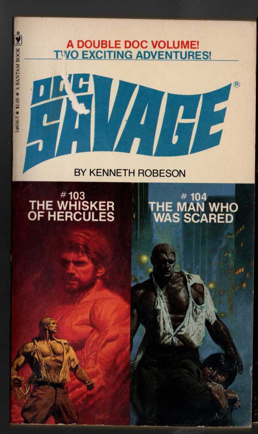 Kenneth Robeson  DOC SAVAGE: THE WHISKER OF HERCULES and THE MAN WHO WAS SCARED front book cover image