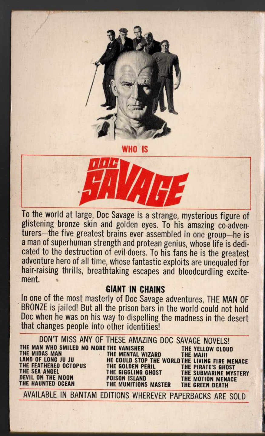 Kenneth Robeson  DOC SAVAGE: MAD MESA magnified rear book cover image
