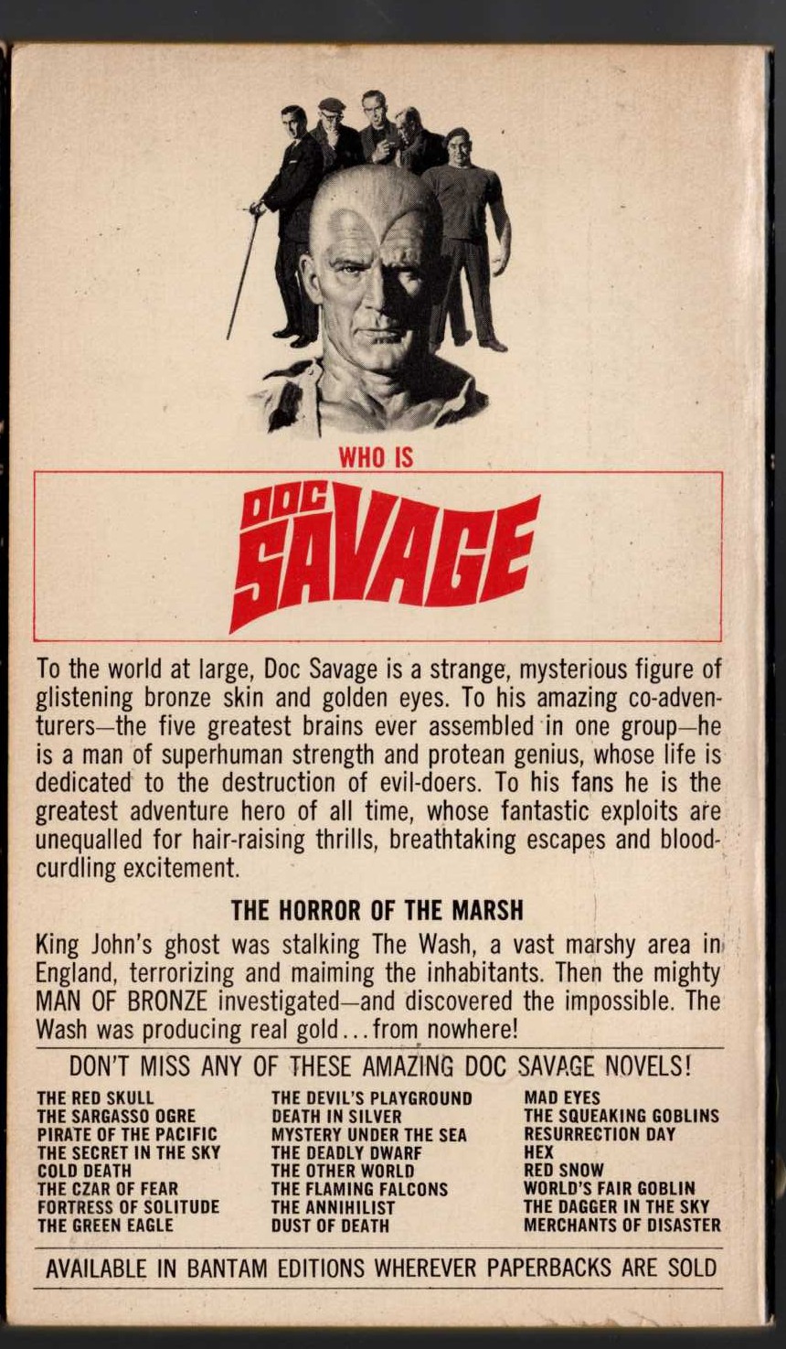 Kenneth Robeson  DOC SAVAGE: THE SEA MAGICIAN magnified rear book cover image